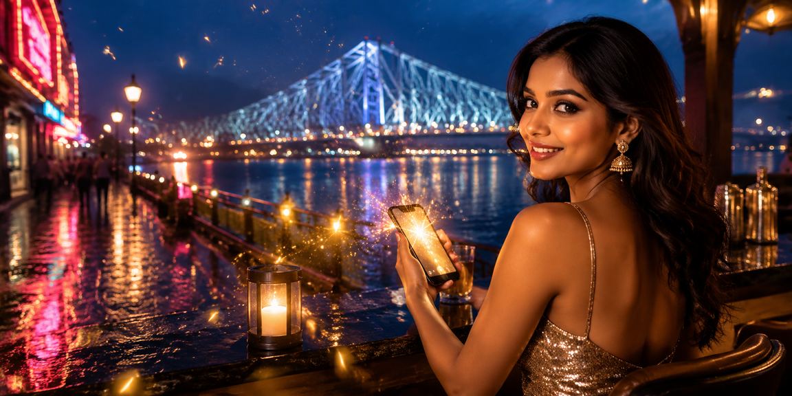 Neon lit payment terminals in Kolkata for online deposits